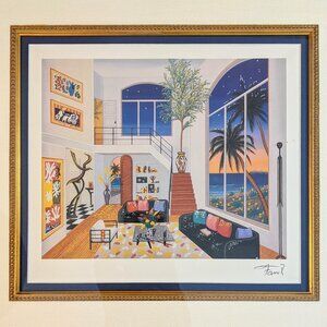 Exquisite lithograph F FANCH Ledan Interior w/ 3 Matisse signed super luxe frame